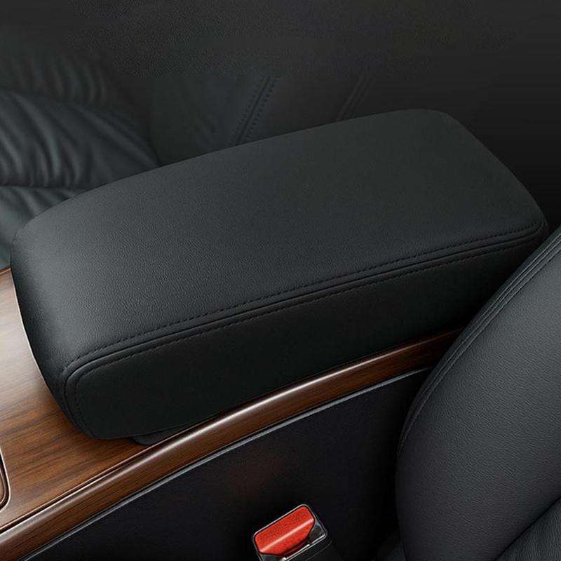 Car Central Armrest Box Protective Leather Cover for Nissan Teana 2007-2012(Beige Elastic Band)