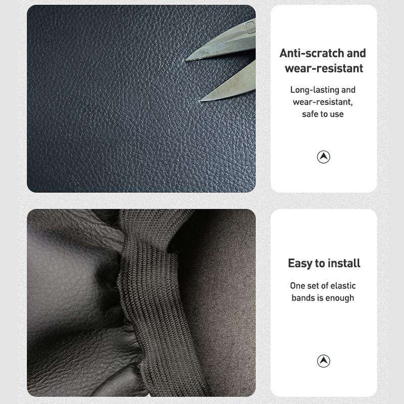 Car Central Armrest Box Protective Leather Cover for Nissan Teana 2007-2012(Beige Elastic Band)