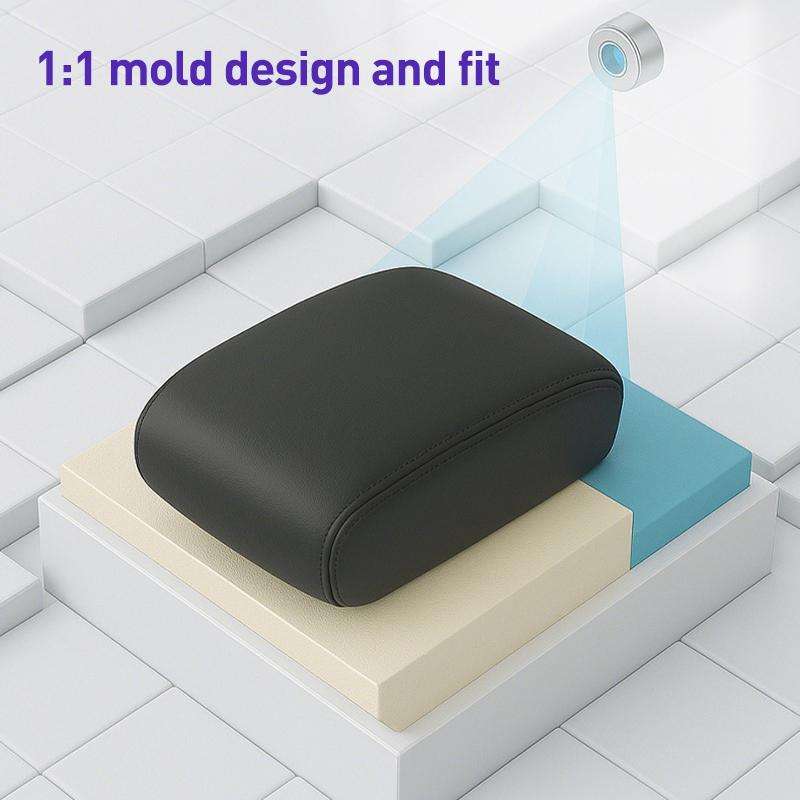 Car Central Armrest Box Protective Leather Cover for Nissan Teana 2007-2012(Beige Elastic Band)