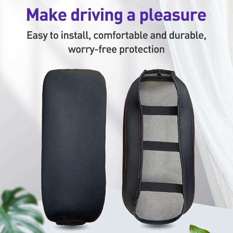 Car Central Armrest Box Protective Leather Cover for Toyota RAV4 2000(Carbon Fiber Black)
