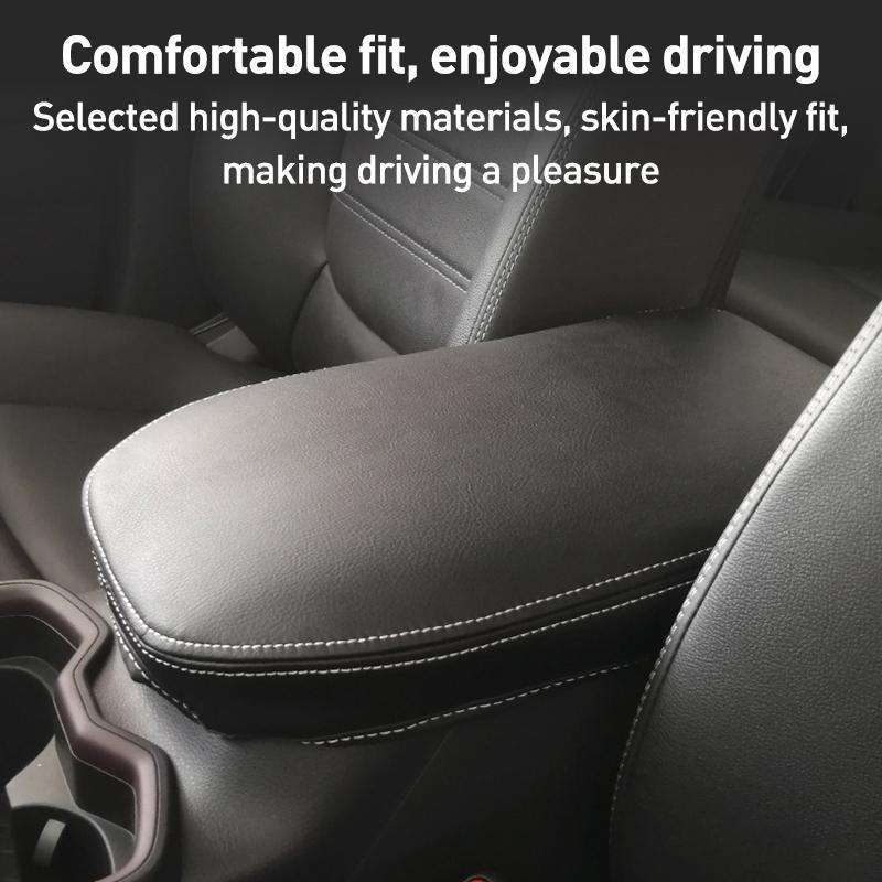 Car Central Armrest Box Protective Leather Cover for Toyota RAV4 2000(Carbon Fiber Black)
