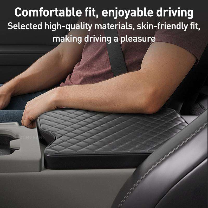 Car Central Armrest Box Protective Leather Cover Mat for Ford F150 2015-2022(Black)