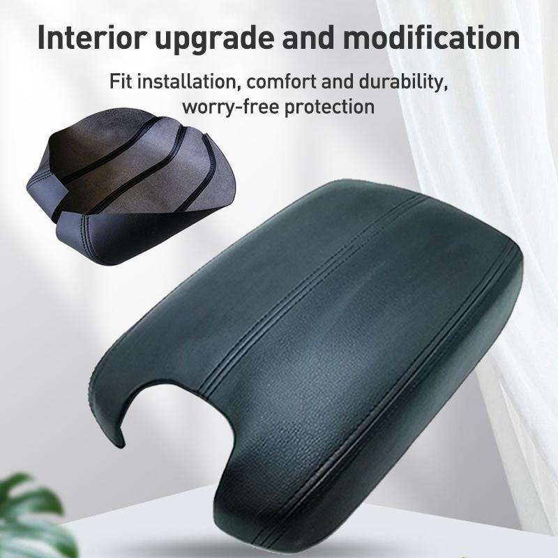Car Central Armrest Box Protective Leather Cover for Honda Accord 8th Generation(Black)