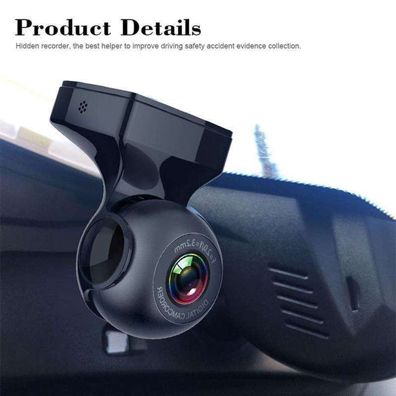 USB WiFi HD Night Vision Hidden Car Driving Recorder(Black)