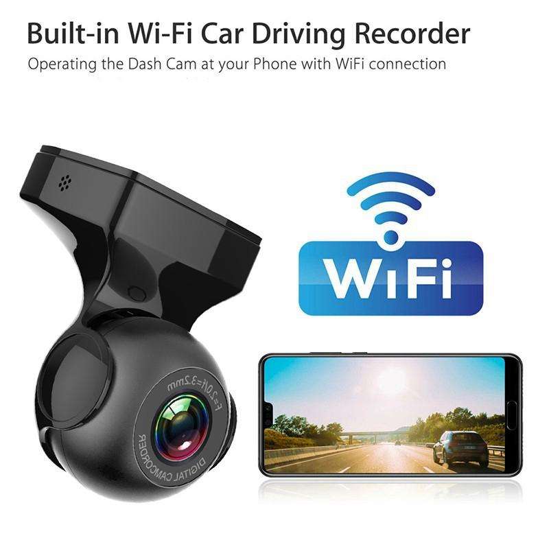 USB WiFi HD Night Vision Hidden Car Driving Recorder(Black)