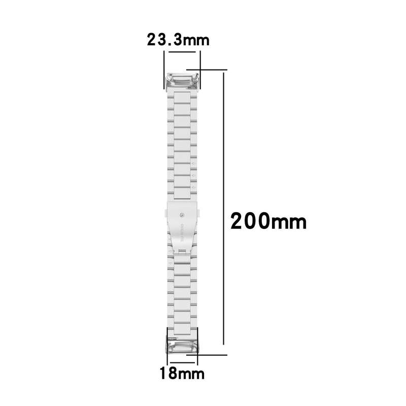 For Fitbit Charge 6 / 5 Tri-beads Flat Buckle Titanium Alloy Watch Band(Silver)