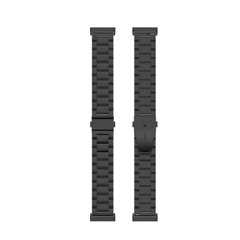 For Fitbit Versa 4 / 3 / Sense / Sense 2 Tri-beads Flat Buckle Titanium Alloy Watch Band(Silver)