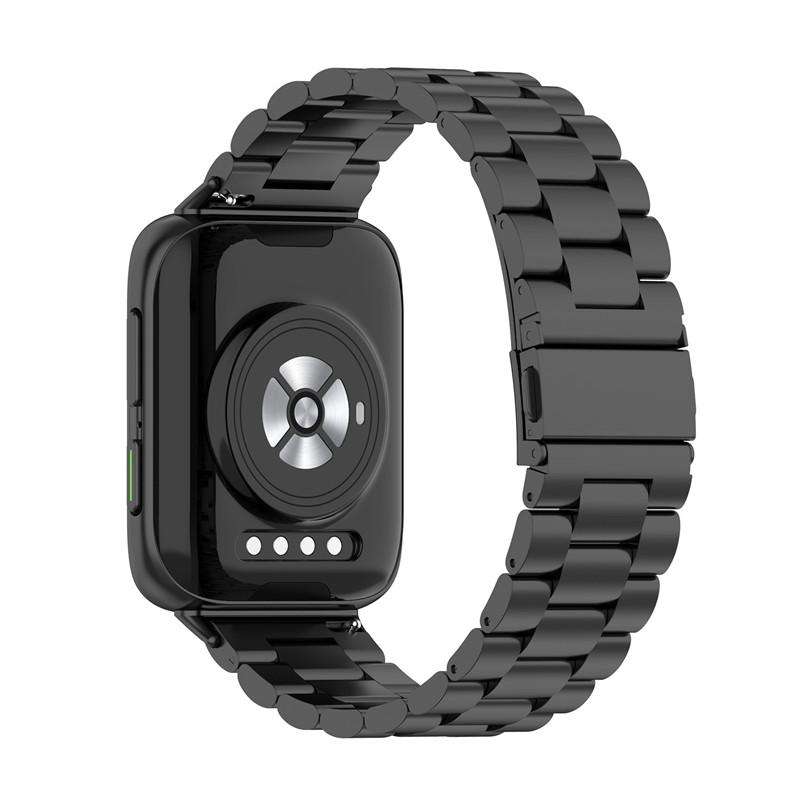 For OPPO Watch 2 42mm Tri-beads Flat Buckle Titanium Alloy Watch Band(Silver)