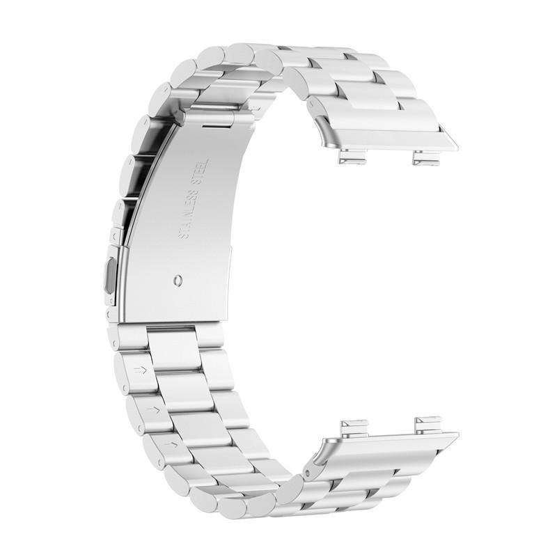 For OPPO Watch 2 42mm Tri-beads Flat Buckle Titanium Alloy Watch Band(Silver)