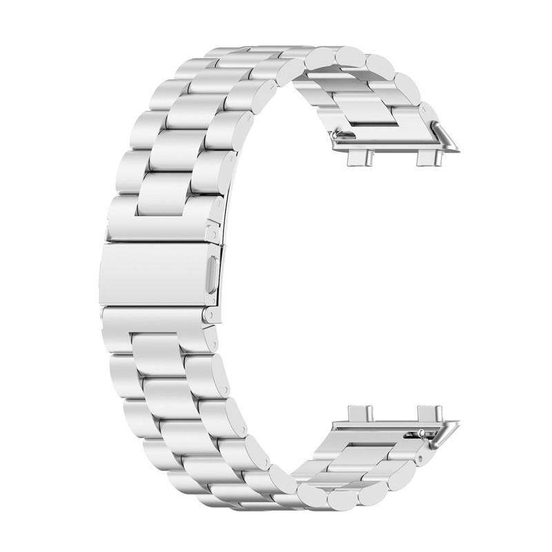 For OPPO Watch 2 42mm Tri-beads Flat Buckle Titanium Alloy Watch Band(Silver)