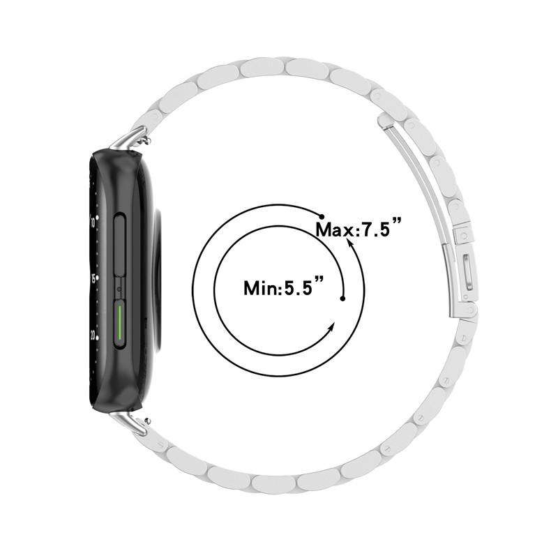 For OPPO Watch 2 42mm Tri-beads Flat Buckle Titanium Alloy Watch Band(Silver)