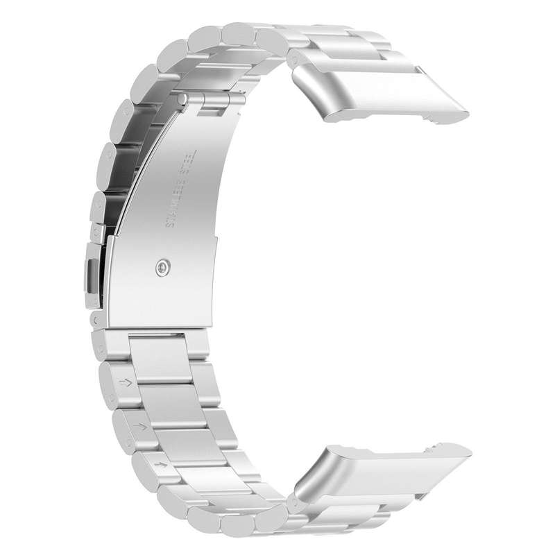 For OPPO Watch Free Tri-beads Flat Buckle Titanium Alloy Watch Band(Silver)