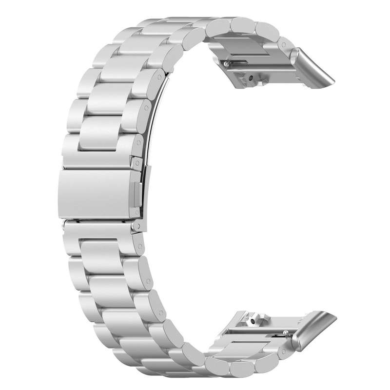 For OPPO Watch Free Tri-beads Flat Buckle Titanium Alloy Watch Band(Silver)