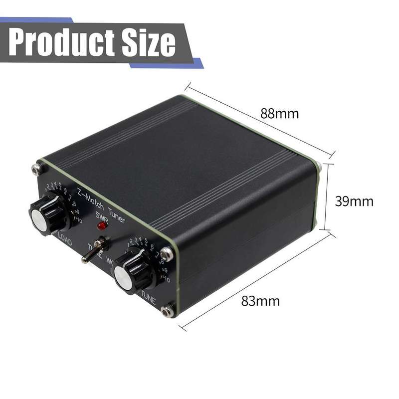 Z-Match QRP Manual Antenna Tuner 5W 3-28 Mhz Antenna HAM Tuner(Black)