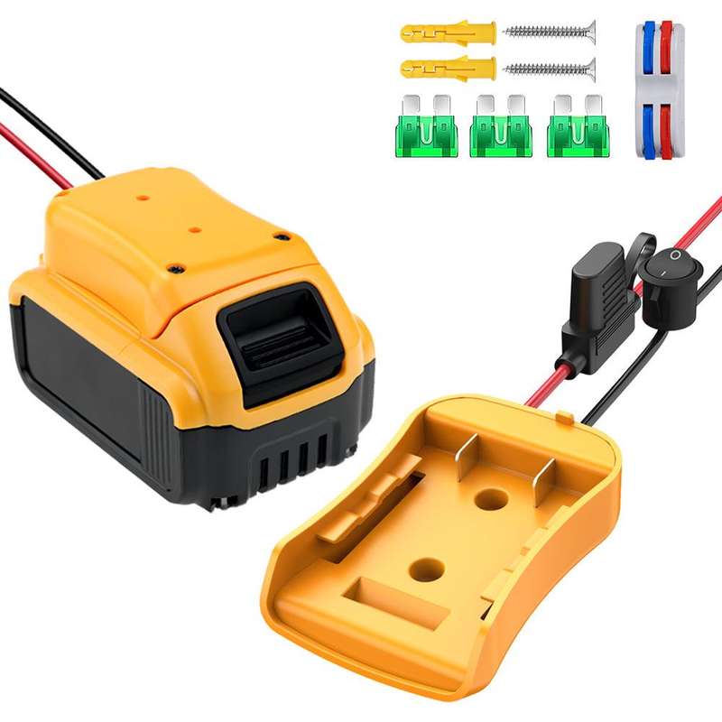 For DeWALT DCB Series 18V / 20V Lithium Battery DIY With Cable Adapter External Power Adapter Connec
