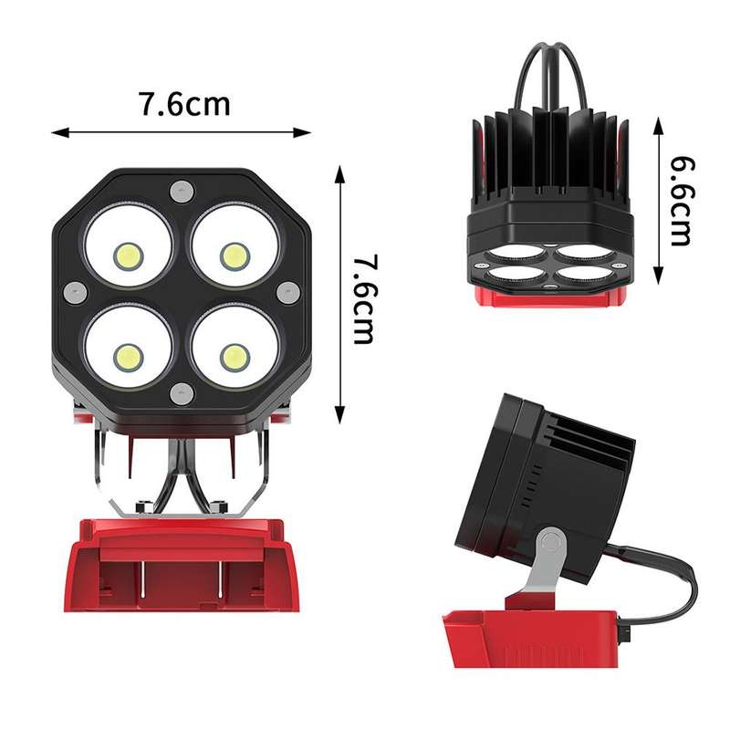 For Milwaukee M18 Series Lithium Battery 6500K 6000LM 40W Portable Outdoor LED Work Light(Red)