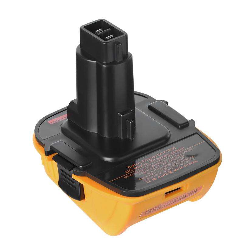 DCA1820 Battery Adapter Converter With USB-A Port for DeWALT Electric Saw Tools(Yellow Black)
