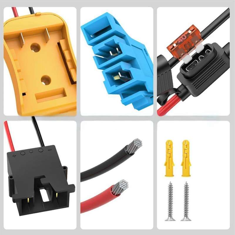 For DeWalt DCB Series 18V / 20V Lithium Battery Adapter with UPS Harness Connector(Blue)