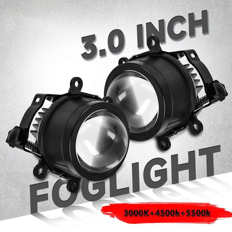 T09 2pcs/Pack 55W 3 inch High Power Dual Lens Fog Light, Type:Four-corner Universal