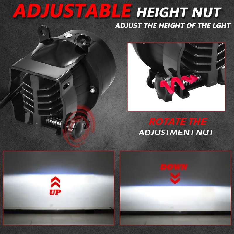 T09 2pcs/Pack 55W 3 inch High Power Dual Lens Fog Light, Type:Four-corner Universal