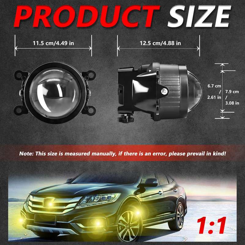T09 2pcs/Pack 55W 3 inch High Power Dual Lens Fog Light, Type:Four-corner Universal