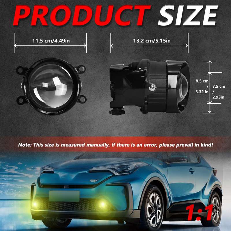 T09 2pcs/Pack 55W 3 inch High Power Dual Lens Fog Light, Type:Oblique Universal