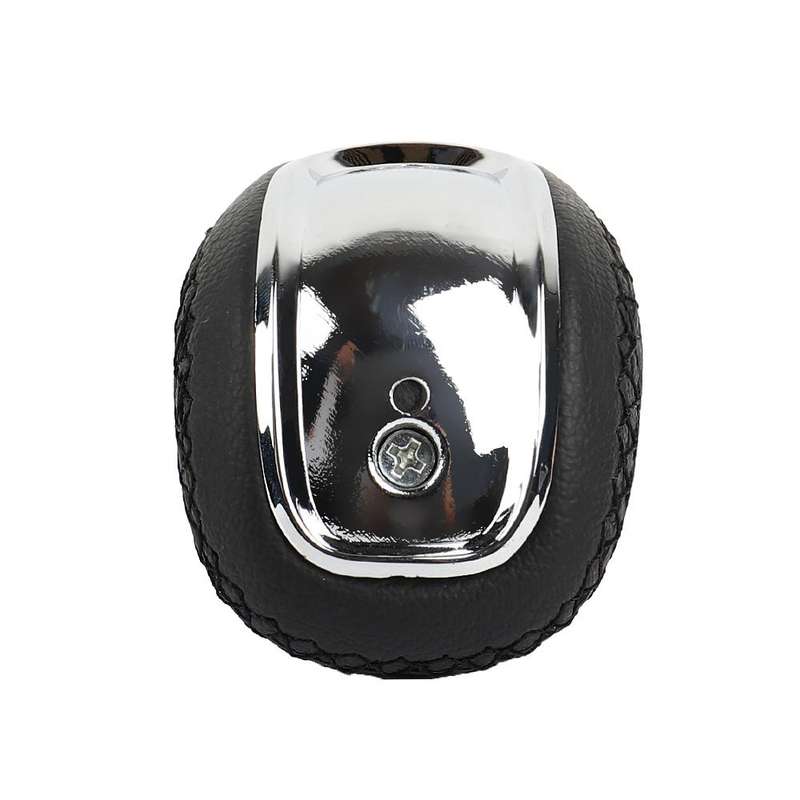 Car Manual Gear Lever Knob Leather Gear Shift Knob, with Hole(Black Red)