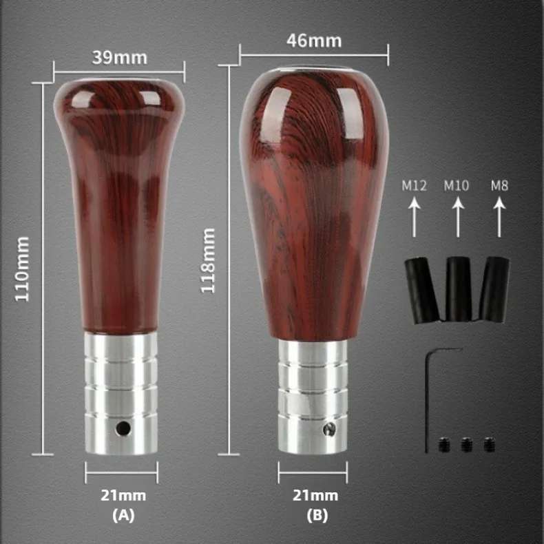 Car Manual Gear Lever Knob Aluminum Alloy Gear Shift Knob(Wood Grain B Type)