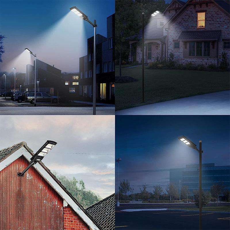Solar Street Light Bracket Outdoor Light Metal Mounting Pole Extension Arm(Black)