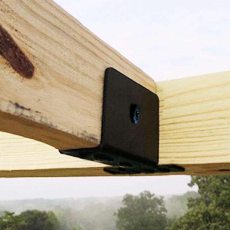 4pcs / Set Heavy-duty Pergola Upper Support Bracket Building Frame Connection Fixer(Black)