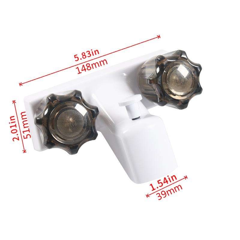 RV Tub and Shower Diverter Faucet Set, with Handheld Shower Head and Hose(White)
