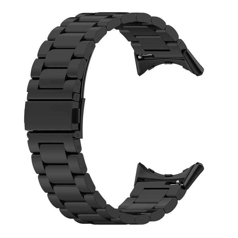 For Google Pixel Watch 3 45mm Tri-beads Flat Buckle Titanium Alloy Watch Band(Silver)