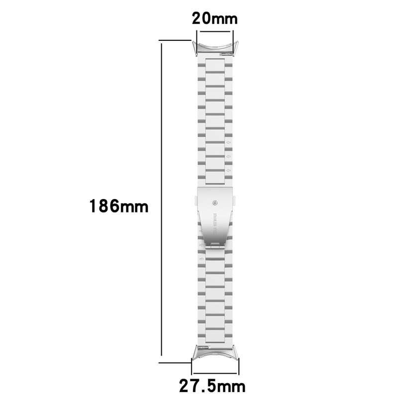 For Google Pixel Watch 3 45mm Tri-beads Flat Buckle Titanium Alloy Watch Band(Silver)
