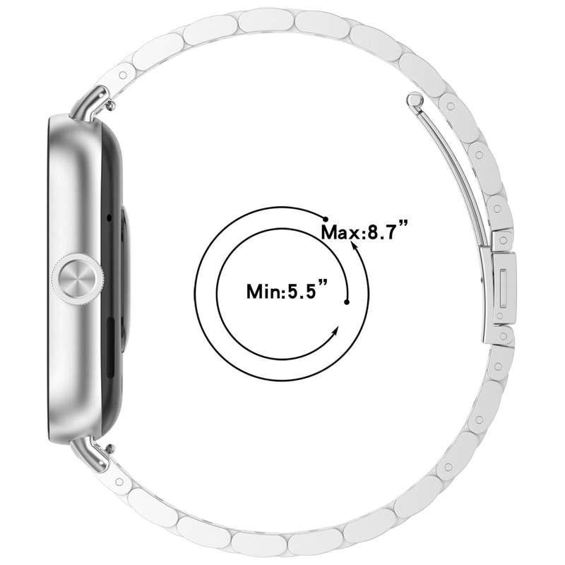For Xiaomi Band 9 Pro / Redmi Watch 5 / 4 Tri-beads Flat Buckle Titanium Alloy Watch Band(Silver)