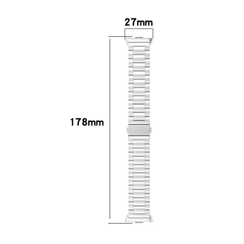 For Xiaomi Band 9 Pro / Redmi Watch 5 / 4 Tri-beads Flat Buckle Titanium Alloy Watch Band(Silver)