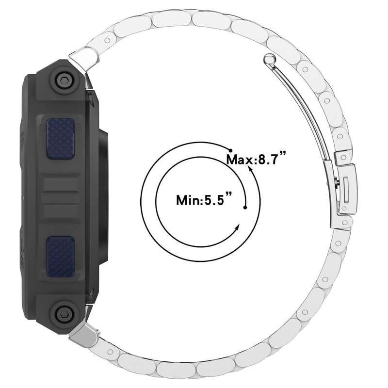 For Huami Amazfit Active Edge A2212 / A2213 Tri-beads Flat Buckle Titanium Alloy Watch Band(Silver)