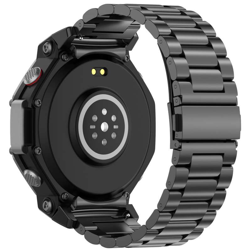For Huami Amazfit T-REX 3 A2322 Tri-beads Flat Buckle Titanium Alloy Watch Band(Silver)