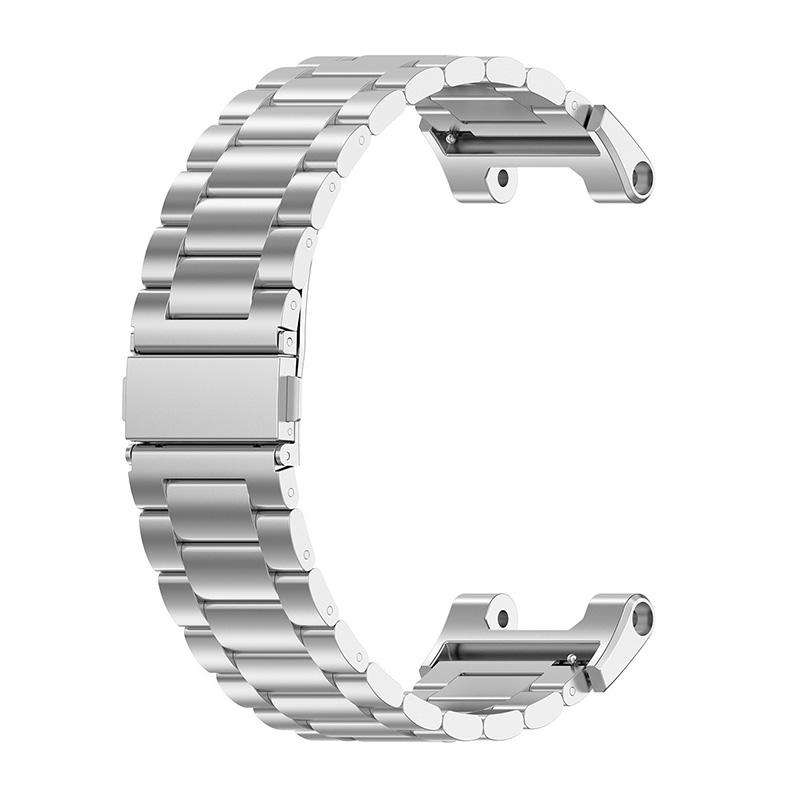 For Huami Amazfit T-Rex Pro A1918 Tri-beads Flat Buckle Titanium Alloy Watch Band(Silver)