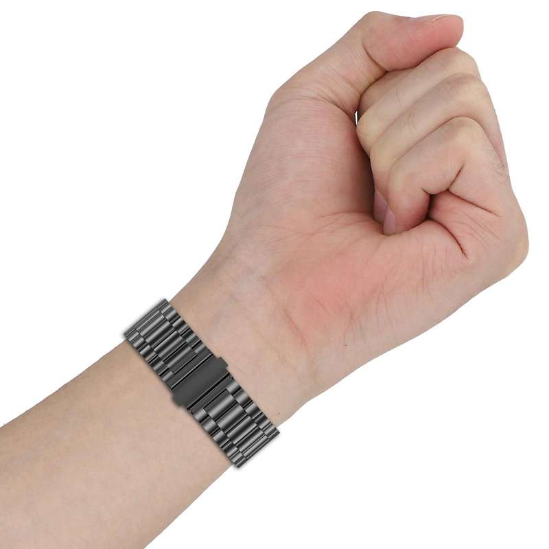 For Huami Amazfit Active Edge A2212 / A2213 Tri-beads Flat Buckle Titanium Alloy Watch Band(Silver)