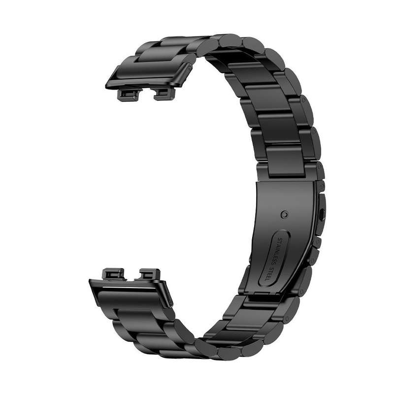 For Huawei Band 10 / 9 / 8 Tri-beads Flat Buckle Titanium Alloy Watch Band(Silver)