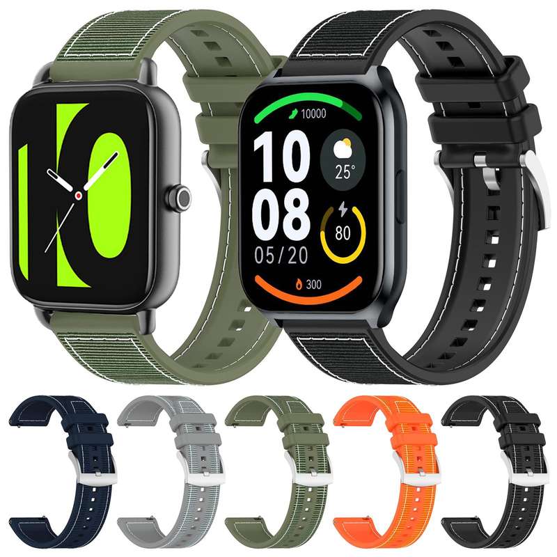 22mm For Xiaomi Watch S3 / 2 Pro / S2 / S1 xDfind Hybrid Nylon Braid Silicone Watch Band(Midnight Bl