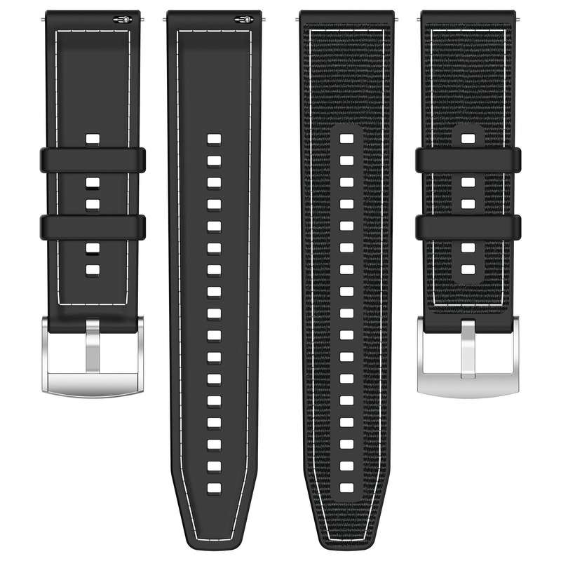 For Garmin Forerunner 220/235/735/735XT 20mm xDfind Hybrid Nylon Braid Silicone Watch Band(Midnight