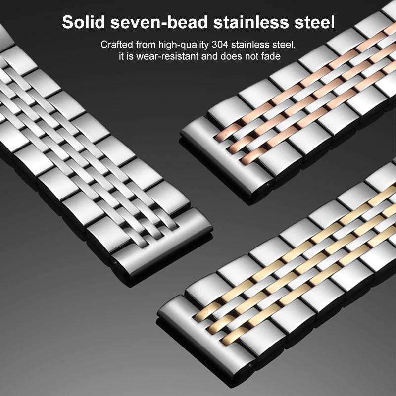 For Fitbit Versa 4 / 3 / Sense2 / 1 20mm xDfind Seven-bead Solid Stainless Steel Watch Band(Silver)