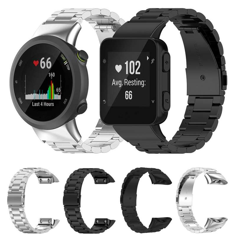 For Garmin Forerunner 35 / 30 Tri-beads Flat Buckle Titanium Alloy Watch Band(Silver)