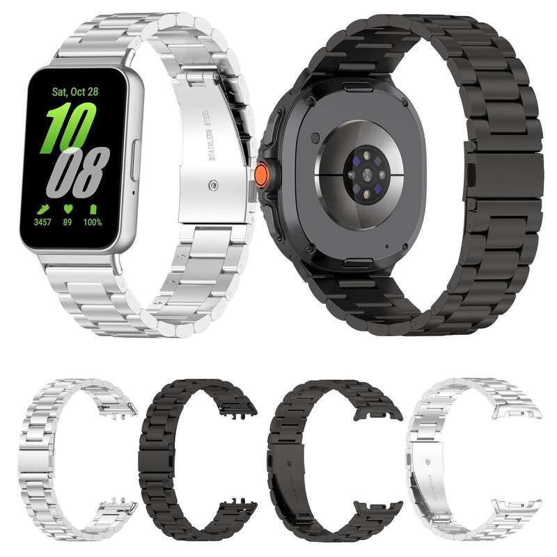 For Samsung Galaxy Watch8 /8 Ultra 2 Tri-beads Flat Buckle Titanium Alloy Watch Band(Silver)
