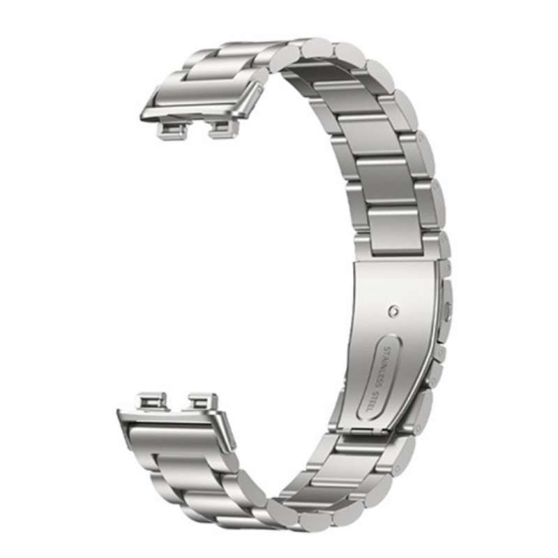 For Honor Band 9 Tri-beads Flat Buckle Titanium Alloy Watch Band(Silver)