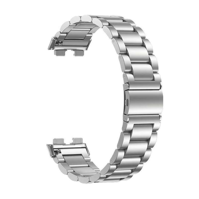 For Honor Band 9 Tri-beads Flat Buckle Titanium Alloy Watch Band(Silver)
