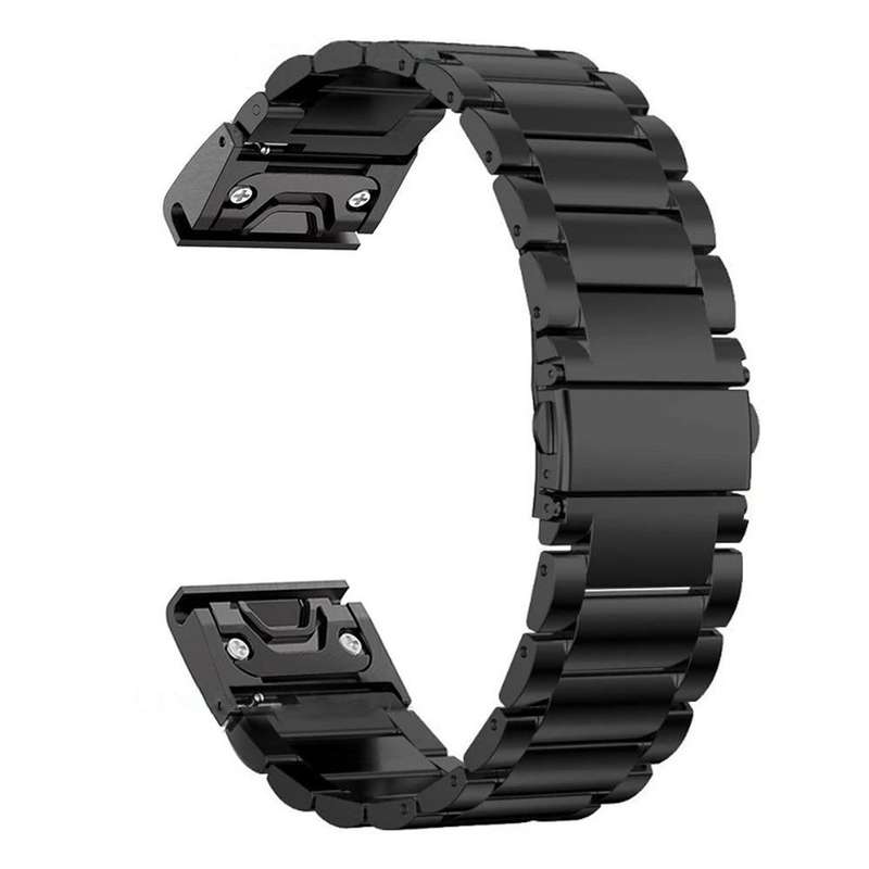 For Garmin 26mm Tri-beads Flat Buckle Titanium Alloy Watch Band(Silver)
