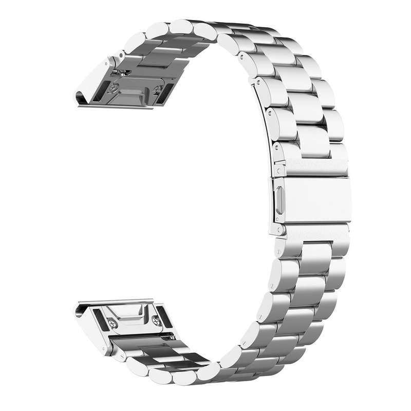 For Garmin 26mm Tri-beads Flat Buckle Titanium Alloy Watch Band(Silver)