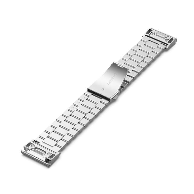 For Garmin 26mm Tri-beads Flat Buckle Titanium Alloy Watch Band(Silver)